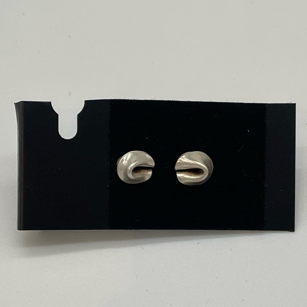 Sterling Silver Fortune Cookie Stud Earrings